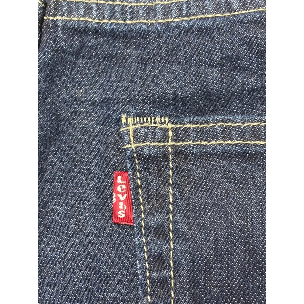 Levis 522 Slim Taper Selvedge Jeans Mens W36 L32 Dark Indigo Blue Denim